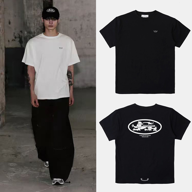 Korean Badblood American Retro Street Style Casual Loose Sports Round Neck Short-Sleeved Tops T-Shirt for Men and Women