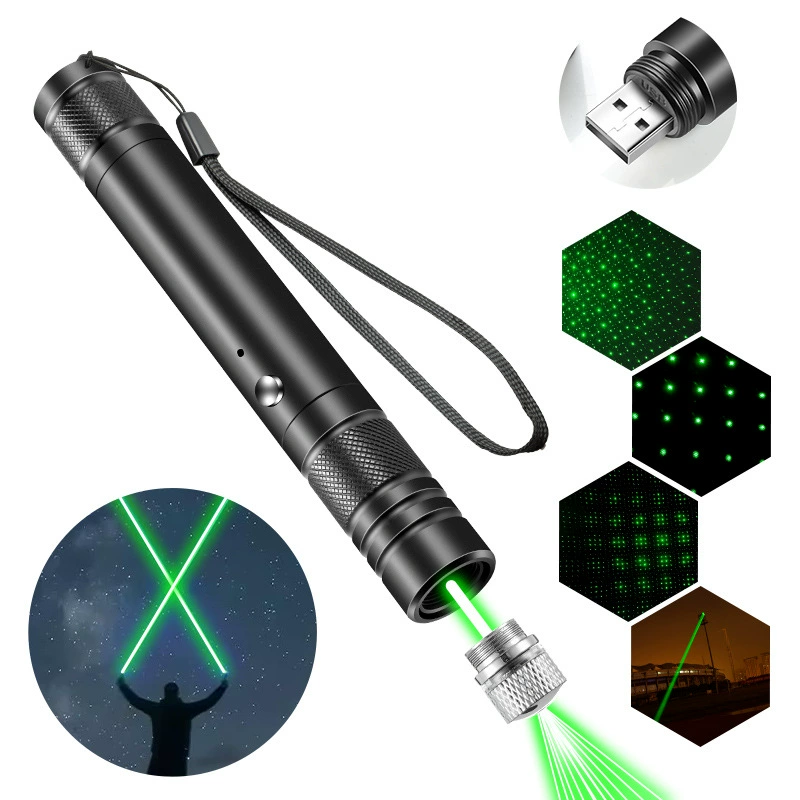 Лазерный фонарик наружный лазерный указатель USB зарядный лазерный свет полный звездный мощный зеленый свет лазерный указатель