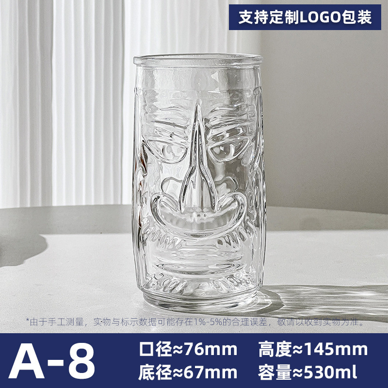 Taza de agua de burbujas de bebida creativa Vaso de cóctel tiki de Halloween Tótem de nariz grande Vaso de whisky