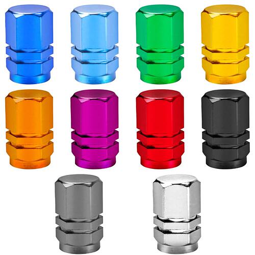 Personalized Tire Hexagonal Cap Aluminum Valve Cover Cap Car Motorcycle Valve Cap American Style Cover In Stock