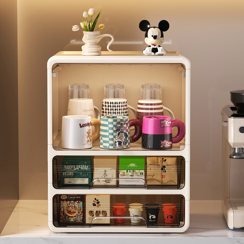 カップ収納ラックデスクトップティーカップウォーターカップホルダー防塵ティーセットマグコーヒーティーバッグ収納キャビネット新しいスタイル|undefined