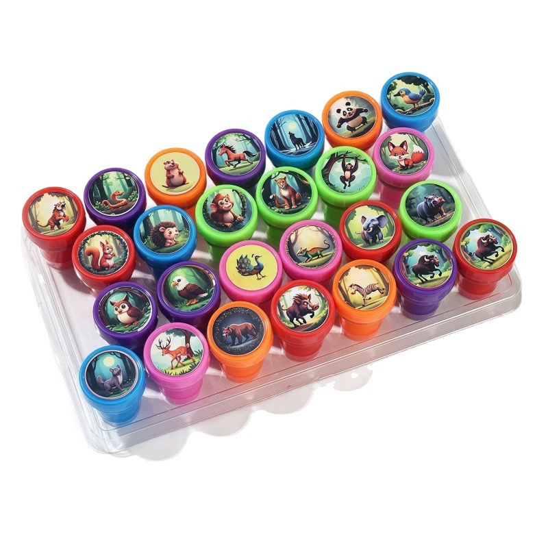 26 штампов с мультяшными животными, штампы с изображением льва и тигра, детские штампы для награждения, прямые поставки от производителя для праздников