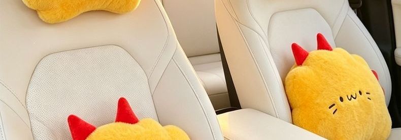 Headrest suitable for all seasons, same style lumbar support cushion, waist-protecting pillow, cartoon car seat cushion, cute car pillow
