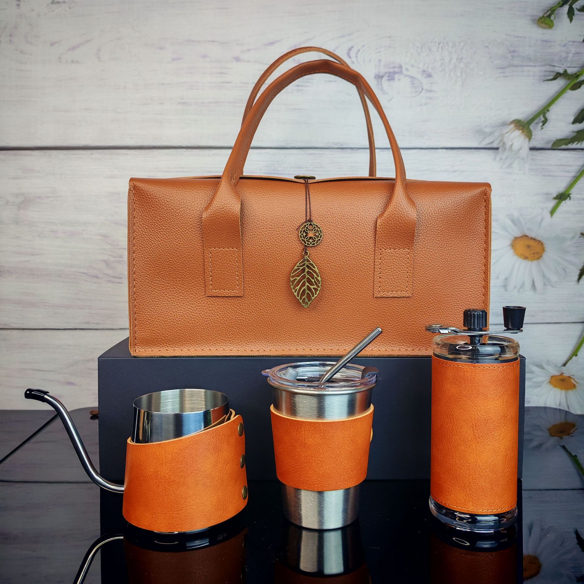 Set de cafetera de lavado de mano, equipo de café de campamento al aire libre, máquina de café portátil, taza de café de lujo ligera y de alta calidad