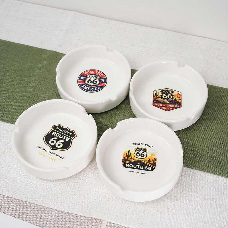 Cross-Border Ceramic Ashtray, American Highway Creative Ashtray, Route 66 Ashtray, Simple, Creative, and Stylish Cross-Border Ceramic Ashtray, American Highway Creative Ashtray, Route 66 Ashtray, Simple, Creative, and Stylish
