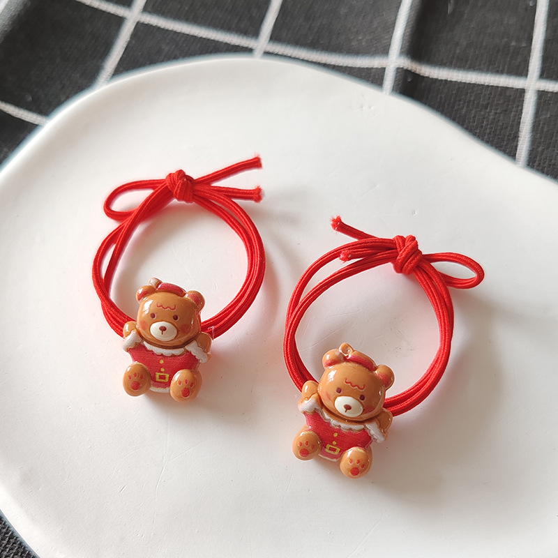 Regalo di Natale Accessori per capelli per bambini di Natale Babbo Natale Fascia elastica alta Albero di Natale Pupazzo di neve Alce Elastico per capelli Scrunchie per le feste_voghion.com