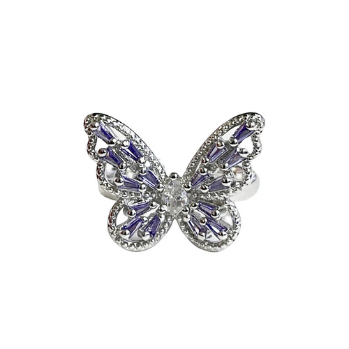 Light Luxury Purple Diamond Zircon Elegant All-Match Open-Style Ring for Women — Unique Design, Instagram-Worthy, Bold & Chic Fashionable Ring