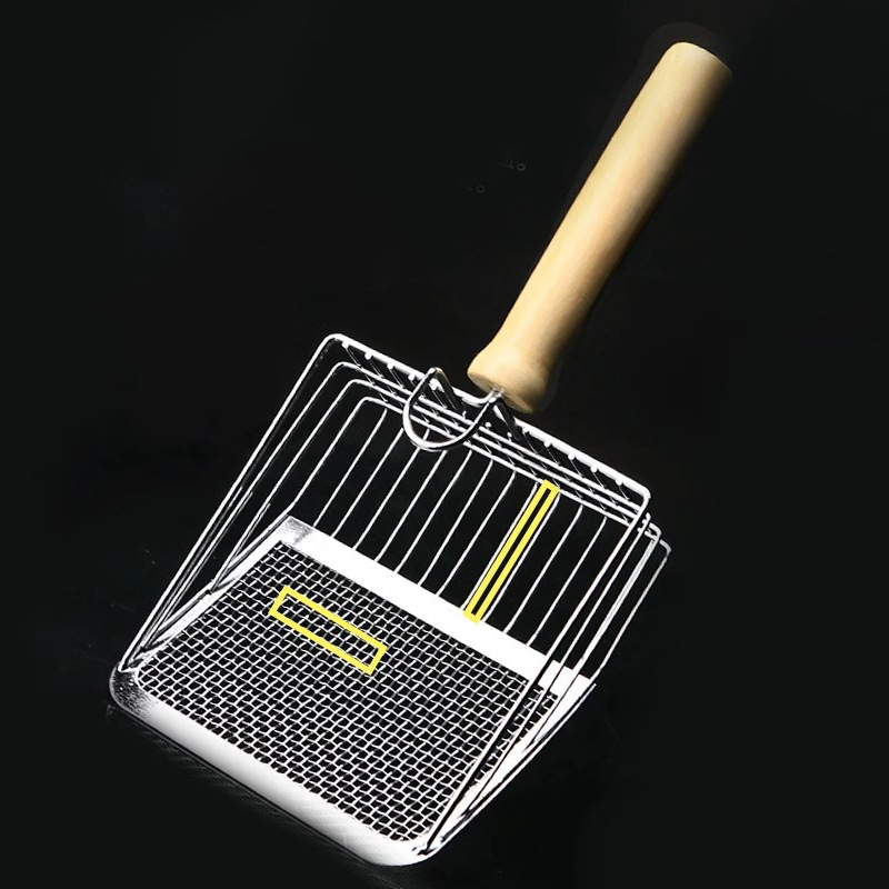Stainless Steel Metal Large Fine Hole Litter Cat Poop Scoop Tool Cross-Border Hot Sale_voghion.com