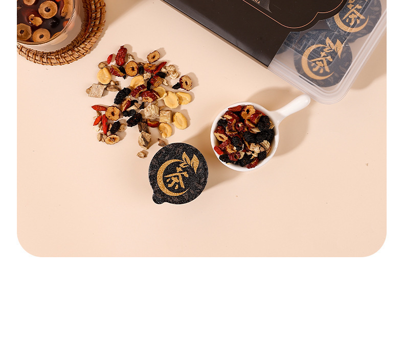 Eight Treasure Herbal Tea with Red Dates Longan Goji and Polygonatum 225g Gift Box Cold Brew Wellness Blend key features
