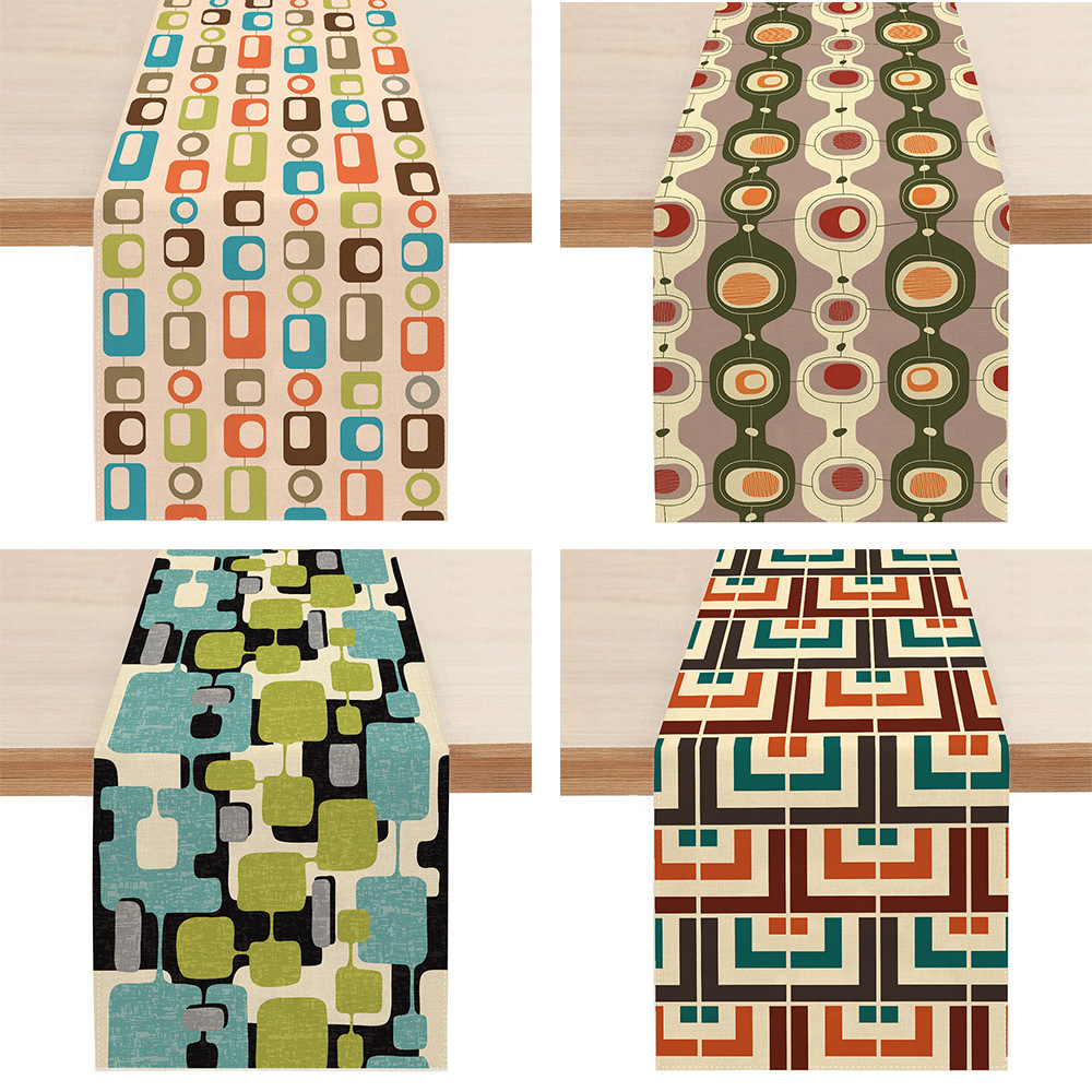 Cross-border hot-selling printed table runner for home decoration…