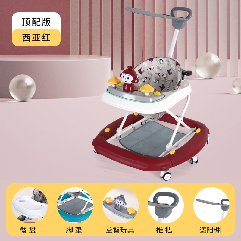 Caminante para niños iluminación de música educativa caminante para bebés un coche multiusos anti-Flip multifuncional caminante