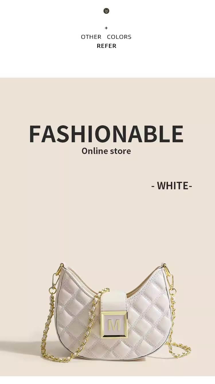 Advanced feeling for women 2023 new fashion Lingge single shoulder underarm bag versatile niche texture chain_voghion.com