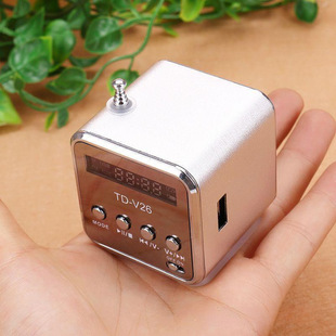 Card speaker radio U disk mini portable small audio display mp3 player small speaker rechargeable