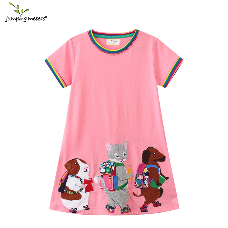 2023 verano nuevos niños ropa de bordado de punto de algodón Niña vestido europeo y americano estilo niña princesa vestido distribución