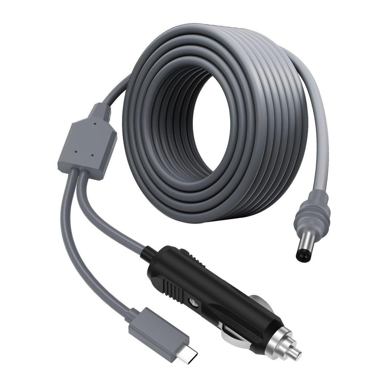 Cross-border hot-selling fourth-generation fan model one-to-three type C to DC cigarette lighter USB three-in-one power supply