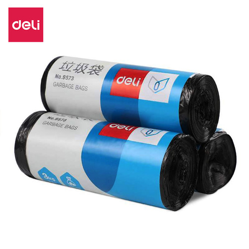 Deli 9573 household office garbage bag thickened plastic bag garbage bag 45*55 30 pieces per roll