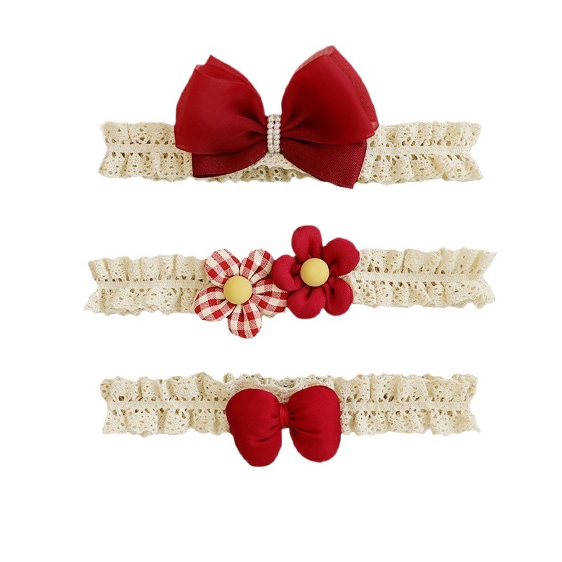Children's Sweet Bow Headband 2024 New Girls Super Cute Headband Infant and Toddler Protective Font Cap Cute Fetal Hat