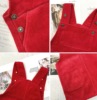 Fleece corduroy dress, skirt, red brand suspenders, Chanel style, Korean style, children's clothing