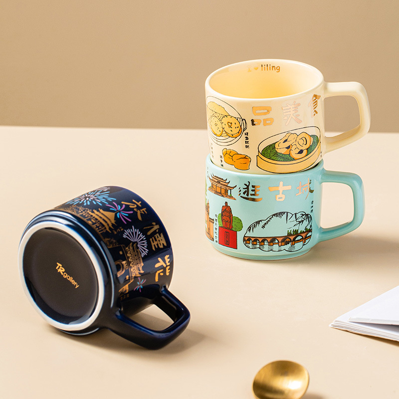 Fábrica de cerámica taza de cerámica taza de marca de taza de la ciudad de Liling serie de taza de café de 130 ml