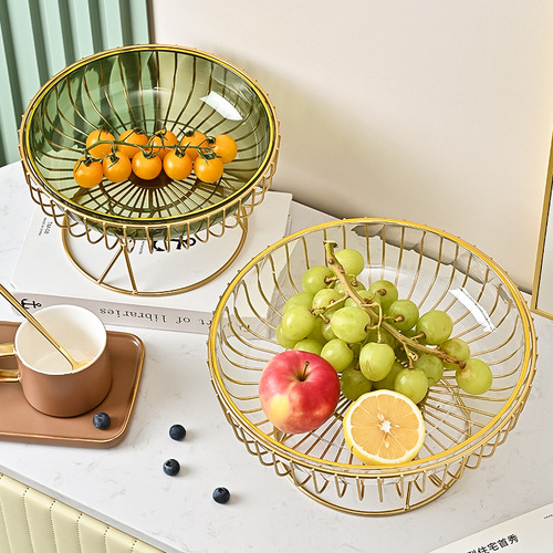 Iron light luxury fruit plate, snacks, nuts and candies, household New Year fruit plate, plastic New Year dry fruit plate, manufacturer wholesale