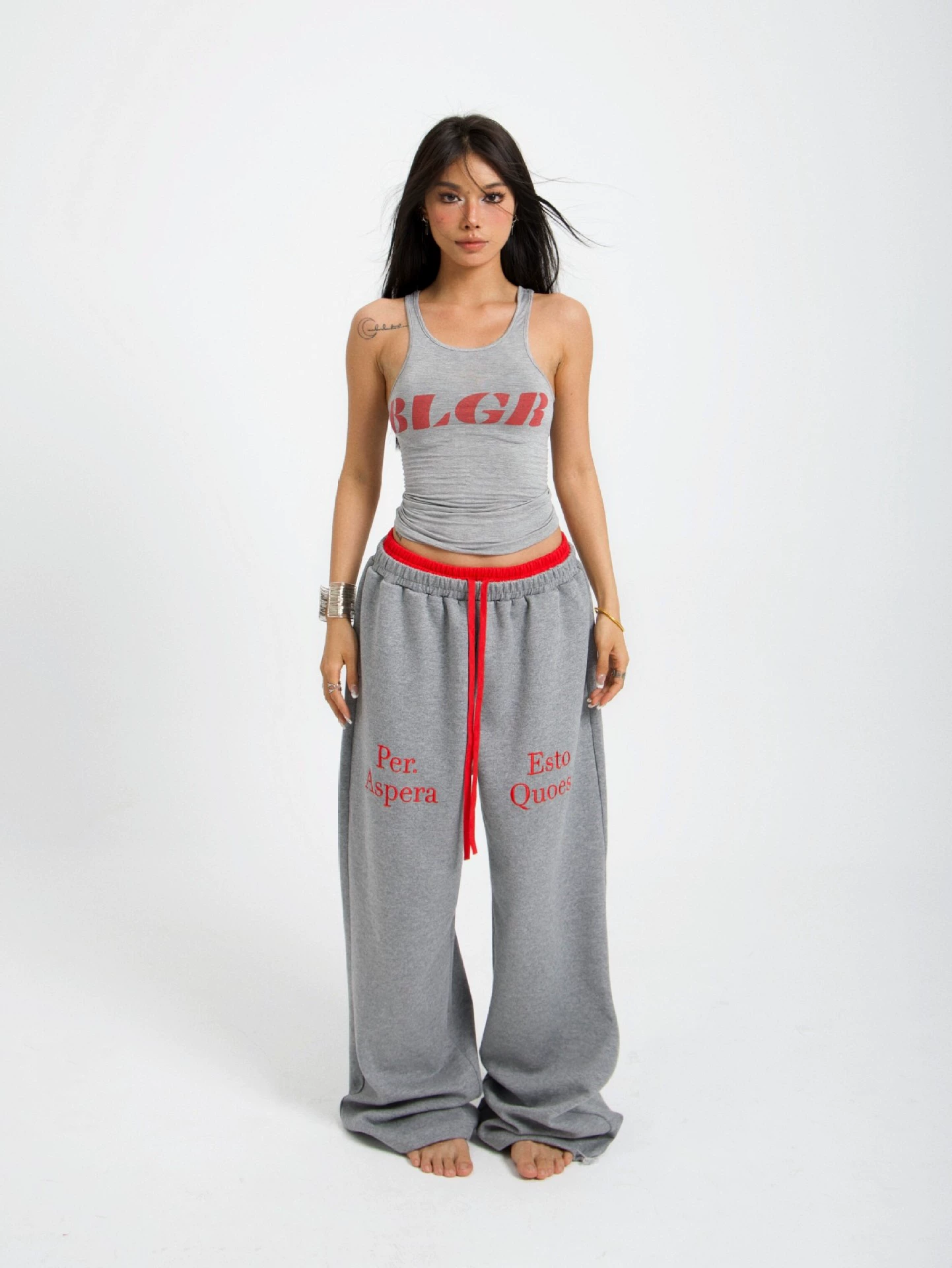 Спортивные штаны oversize, осенний стиль, серые, размер XXL
