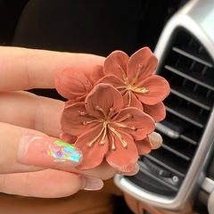 Red Plum Flower Car Air Freshener, Fragrance Ornament, Car Vent Decoration, Plaster Flower Aroma Diffuser, Deodorizing Stone