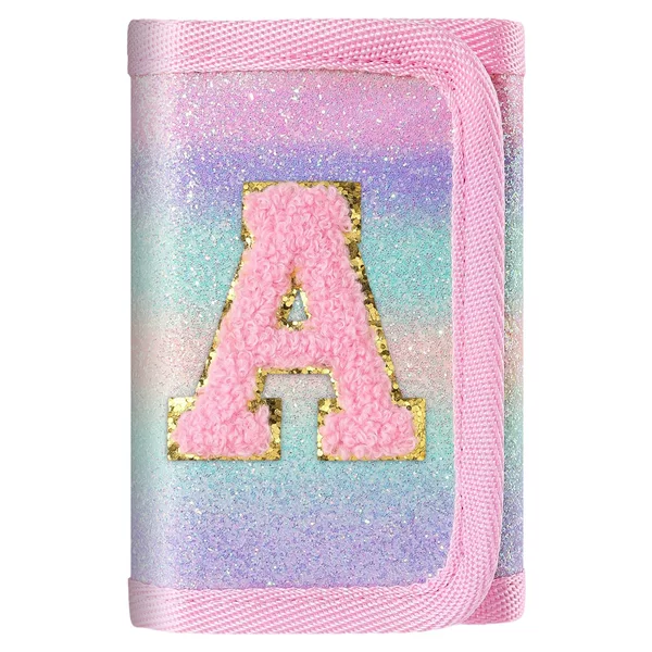 Amazon's Best-Selling Cross-Border Product: Letter Rainbow Powder-Filled Wallet, Card Holder, Coin Purse, Keychain Wallet