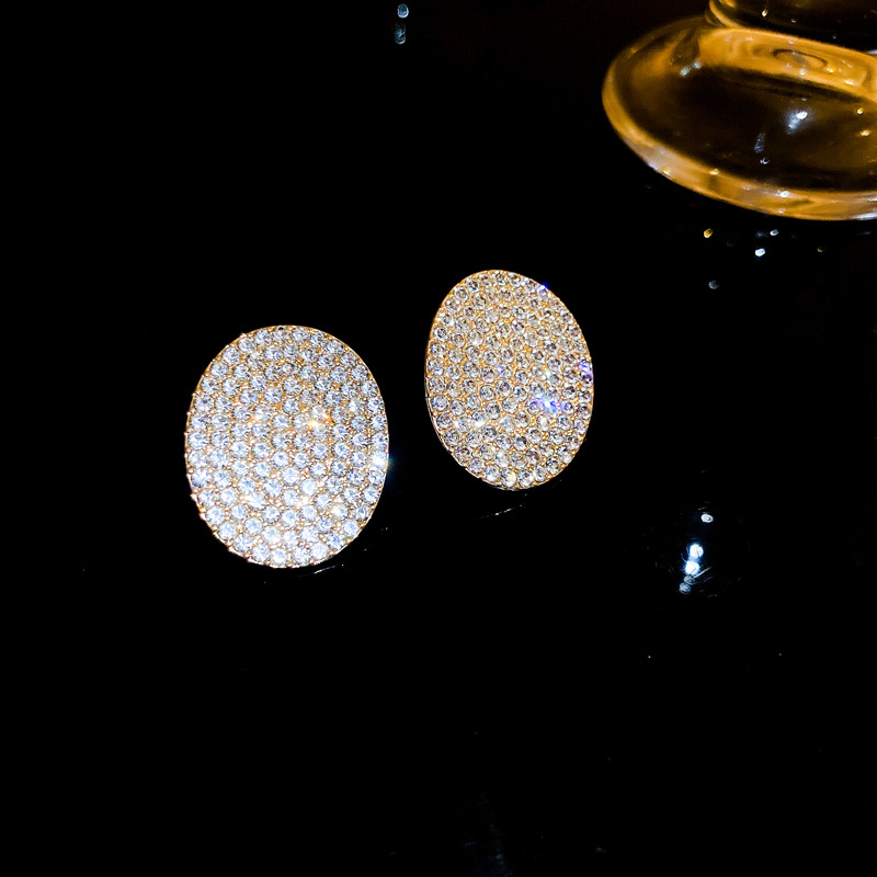 Ear Studs Classification 1 Pair Quantity Wholesale Jewelry Simple Style Rhombus Alloy Zircon Inlay Ear Studs