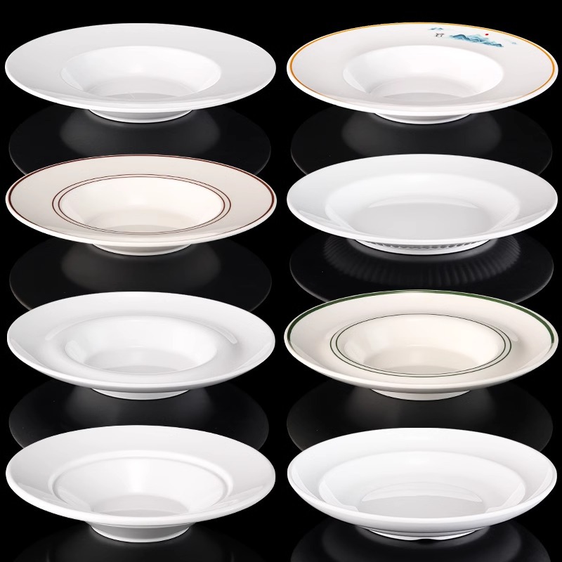 melamine straw hat plate porcelain-like plate spaghetti plate tableware commercial restaurant dish deep dish western dish salad plate