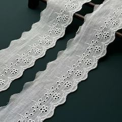 廠家批發 太陽花童裝女裝裙擺睡衣輔料花邊白色單邊鏤空棉布花邊