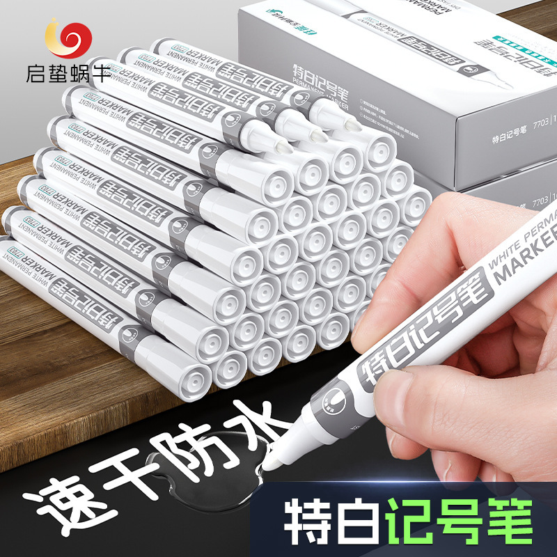 White Marker Pen Waterproof Thick Head Industrial Black Red Blue Quick Dry Paint Pen Thick Head Marker Painting Oil Pen Factory