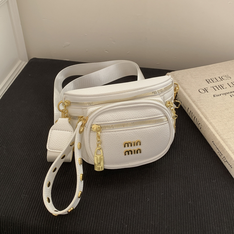 Bolso de tendencia transfronteriza para mujeres 2026 nuevo bolso de pecho de moda textura casual correa de hombro ancha mochila de hombro