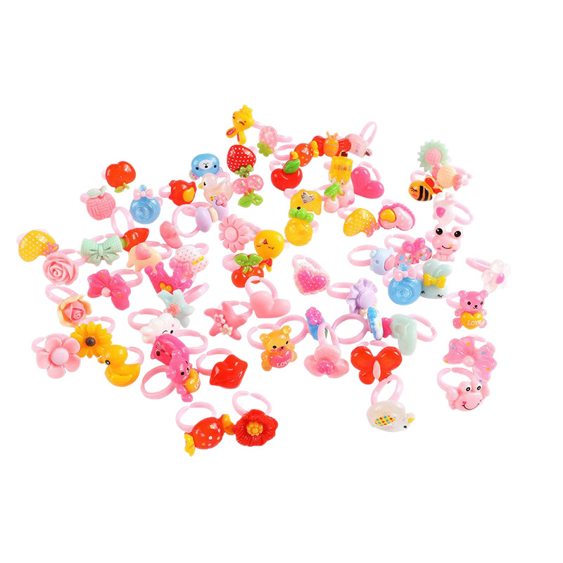 Anillo de plástico para niños rosa anillo para niñas accesorios anillo de pastel de frutas juguetes pequeños regalos para jardín de infantes image 5