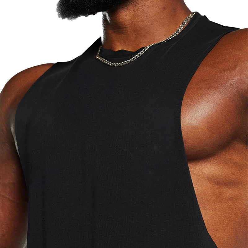 2024 Sommer Neues Fitness-Tanktop für Herren, einfarbig, sportlich, lässig, lockere Schulter-T-Shirt_voghion.com