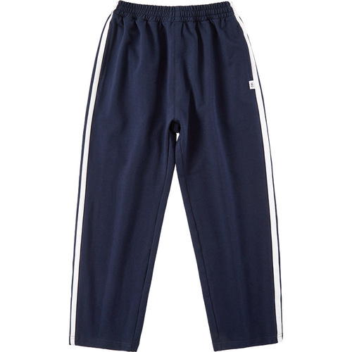 School uniform pants navy blue spring and autumn style loose straight dark blue thin school pants for middle school children, junior high school and primary school students