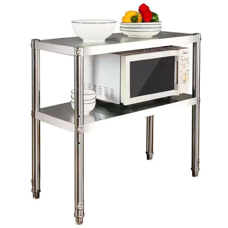 Estante de almacenamiento de tres pisos de piso de cocina multifuncional desmontable de microondas balcón estante de almacenamiento de dormitorio