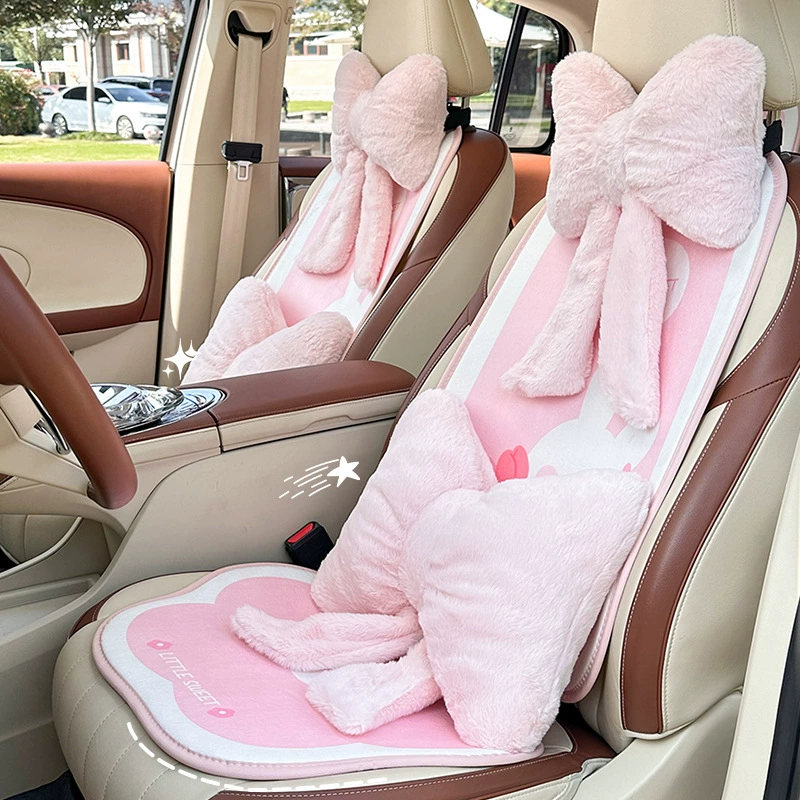 蓝雨 Cute comfortable plush keep warm neck pillow, chair with bow, with neck protection
