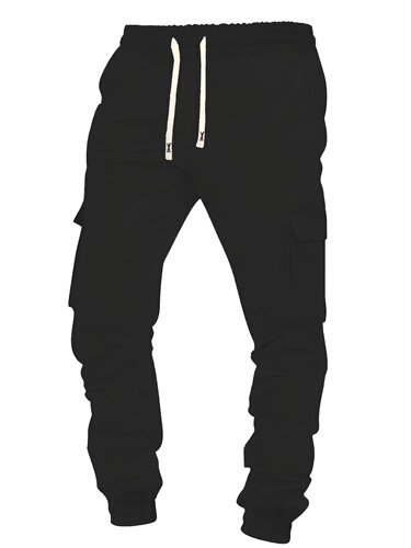 New Style Cargo Joggers Lounge Sports Pants Solid Color Regular Fit Knit
