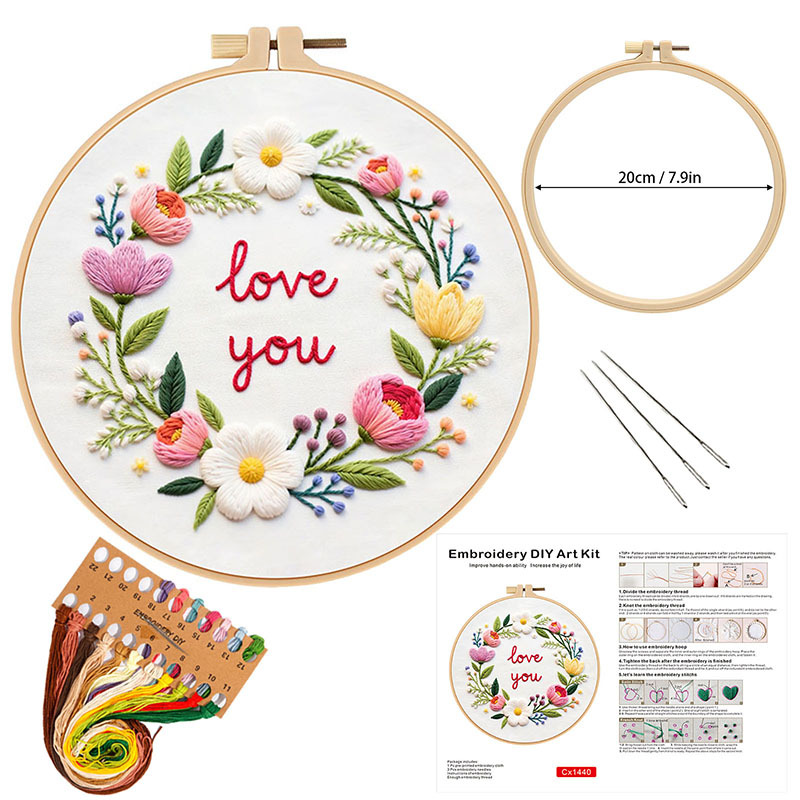 Nuevo día de San Valentín bordado flordiy material hecho a mano paquete original de aguja transfronterizo inglés