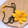 Hat, woven decorations flower-shaped, belt, accessory, flowered