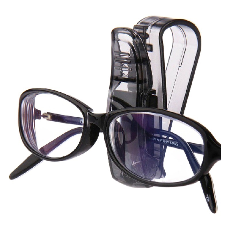 Car S-Shaped Glasses Holder Sun Visor Multi-Functional Storage Receipt Business Card Holder Glasses Case Holder Car Interior Supplies