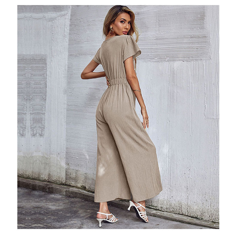 Women's Retro Streetwear Solid Color Ankle-length Patchwork Casual Pants Jumpsuits display picture 3