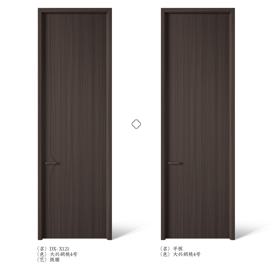 Puerta horizontal de madera aislada acústica simple puerta horizontal de dormitorio interior ecológica puerta de habitación de protección ambiental compuestos de madera sólida puerta libre de pintura