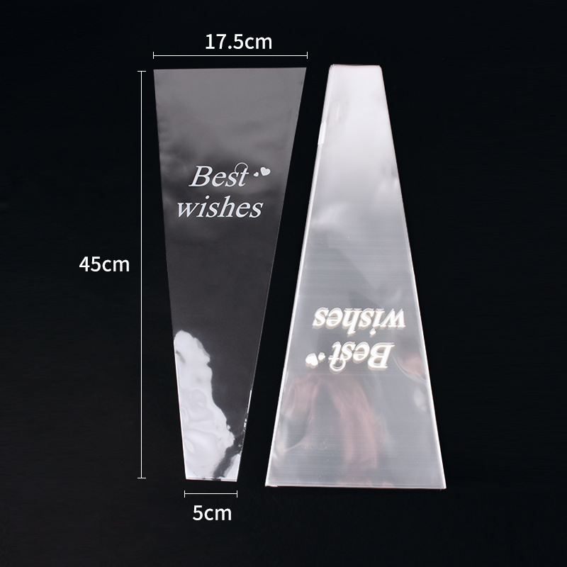 투명 BestWishes 3꽃 가방, 약 47개/팩, 45cm*17.5cm*5cm