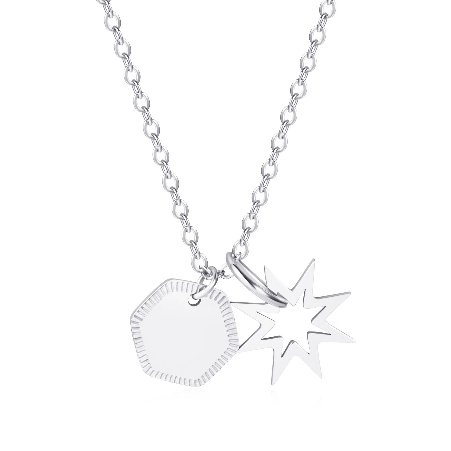 Oferta especial experiencia europea y americana joyería de acero titanio vacío galvanoplastia no decoloración no alérgica joyería pendientes collar fábrica al por mayor