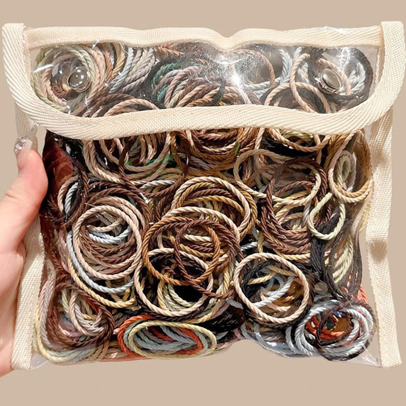 Simple, alta elasticidad, banda de goma duradera, anillo de cabello, cuerda de cabello baja, cuerda de cabello no lesionada, cubierta de cuero, tocado para mujeres