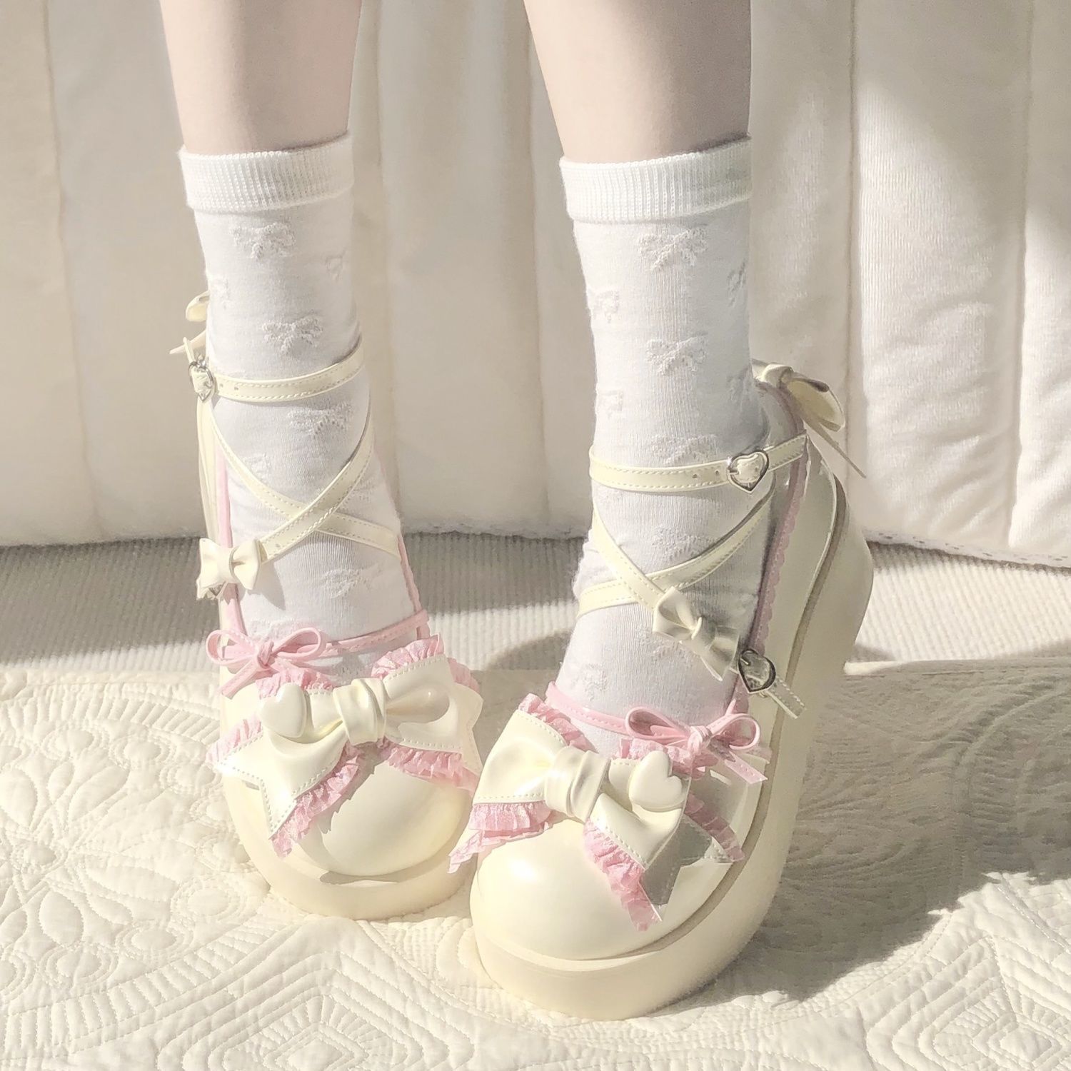 Super inmortal dulce cabeza redonda adorable zapatos Lolita zapatos de tacón pequeño Lolita zapatos de vestidos de niñas lo Niang image 5