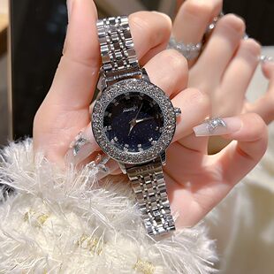 Swiss trendy brand student belt steel watch starry sky full of stars fashion rhinestone ladies wrist watch waterproof quartz