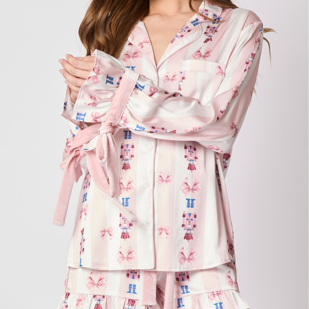 Nieuwe stijl lange mouwen shorts dames pyjama set voor de herfst van 2026, sexy en schattig met cartoonprint - Cadeau voor de feestdagen_voghion.com