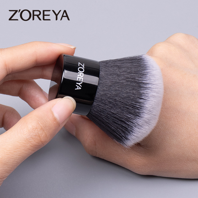 Zhuolya seta cabeza suelta cepillo portátil herramienta de belleza rubor cepillo de maquillaje solo negro KABUKI miel cepillo
